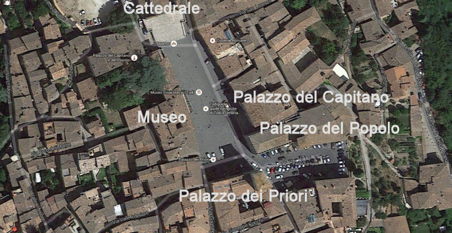 Piazza del Popolo vista da Google Maps
