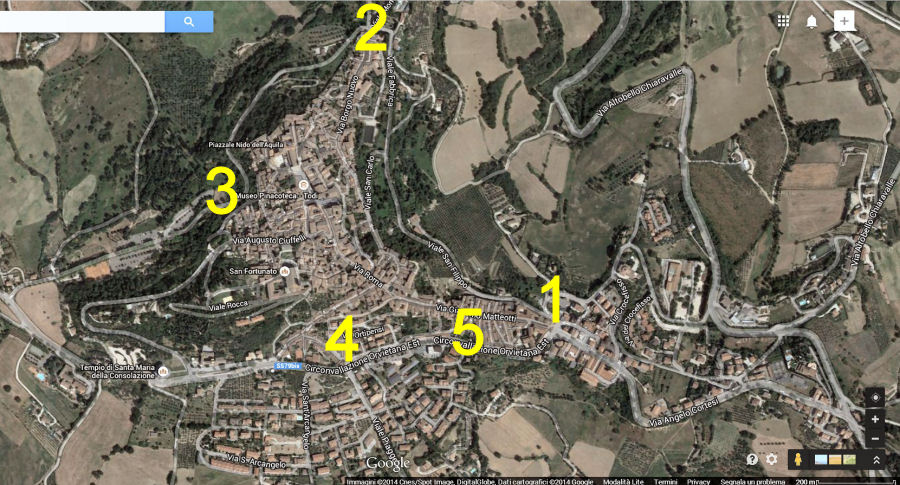 Mappa porte sulla terza cerchia di mura