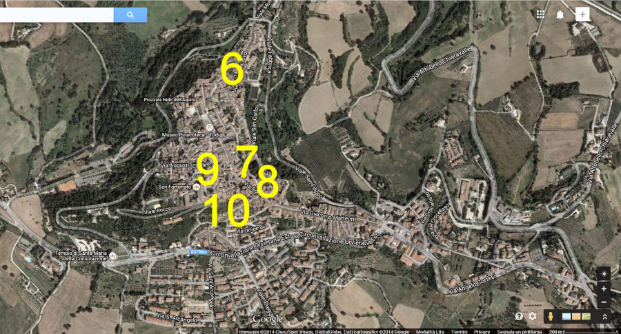 Mappa porte sulla prima e seconda cerchia di mura